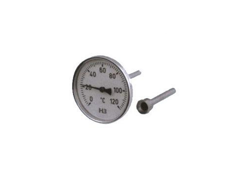 Heat-fitting bimetal thermometer